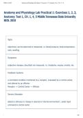 Anatomy and Physiology Lab Practical 1&colon; Exercises 1&comma; 2&comma; 3&comma;  Anatomy&colon; Test 1&comma; CH&period; 1&comma; 4&comma; 5 Middle Tennessee State University    BIOL 2010 