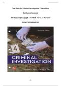 Test Bank for Criminal Investigation 13th Edition By Charles Swanson &vert;All chapters &lpar;1-22&rpar; &vert;Q& A Verified&vert; Grade A&plus; Assured