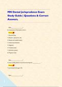 MN Dental Jurisprudence Exam Study Guide &vert; Questions & Correct Answers&period;    