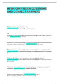 HFMA CRCR EXAM QUESTIONS AND CORRECT ANSWERS