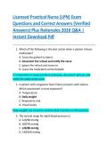 Licensed Practical Nurse &lpar;LPN&rpar; Exam  Questions and Correct Answers &lpar;Verified  Answers&rpar; Plus Rationales 2026 Q&A &vert;  Instant Download Pdf 