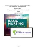 Test Bank For Davis Advantage For Basic Nursing Thinking&comma; Doing&comma; And Caring Thinking&comma; Doing&comma; And Caring 4th Edition By Leslie S&period; Treas &vert;All Chapters &lpar;1-41&rpar; &vert; Q& A Verified With Rationales &vert; Graded A&plus; Assured &vert;ISBN 9781719651097