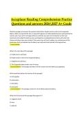 Accuplacer Reading Comprehension Practice &ndash; Questions and Answers &vert; College Placement Exam &vert; 2026&ndash;2027 A&plus; Grade Study Material
