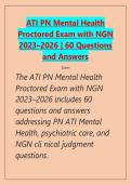 ATI PN Mental Health  Proctored Exam with NGN  2023&ndash;2026 &vert; 60 Questions  and Answers