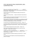 PHYS 1600 GUELPH FINAL EXAM REVIEW 2026 GUARANTEED PASS