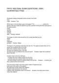 PHYS 1600 FINAL EXAM QUESTIONS 2026 GUARANTEED PASS