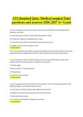 ATI Standard Quiz &ndash; Medical-Surgical Final &vert; Questions and Answers &vert; 2026&ndash;2027 A&plus; Grade