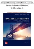 Full Test Bank for Managerial Accounting&colon; Creating Value in a Dynamic Business Environment 12th & 13th Editions by Ronald Hilton and David Platt Complete Coverage &lpar;Chapters 1-17&rpar; Verified Questions & Correct Answers Detailed Accounting Rationales Undergra