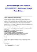 APEX MOCK EXAM 4&colon; Actual ADVANCED SYNTHESIS REVIEW &ndash; Questions with Complete Master Solutions