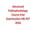 Advanced Pathophysiology Course End Examination NR 507 2026