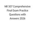 NR 507 Comprehensive Final Exam Practice Questions with Answers 2026