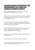CERTIFIED MEETING PROFESSIONAL CMP COMPREHENSIVE TEST PAPER 2026 COMPLETE ANSWERS ACCURATE