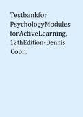 Test Bank &ndash; Psychology&colon; Modules for Active Learning &lpar;12th Edition&rpar;