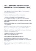 COT Contact Lens Review Questions And Full Set Correct Solutions&vert; F-Alt 2