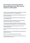 COT Contact Lenses Exam Review Manual Questions And 100&percnt; Correct Solutions &vert; 2026 Update  