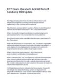 COT Exam- Questions And All Correct Solutions&vert; 2026 Update