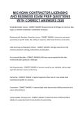 MICHIGAN CONTRACTOR LICENSING AND BUSINESS EXAM PREP QUESTIONS WITH CORRECT ANSWERS 2026