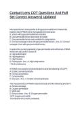 Contact Lens COT Questions And Full Set Correct Answers&vert; Updated