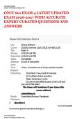 COUC 601 EXAM 4 LATEST UPDATED EXAM 2026-2027 WITH ACCURATE EXPERT CURATED QUESTIONS AND ANSWERS