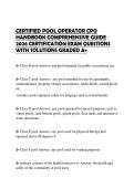CERTIFIED POOL OPERATOR CPO HANDBOOK COMPREHENSIVE GUIDE 2026 CERTIFICATION EXAM QUESTIONS WITH SOLUTIONS GRADED A&plus;