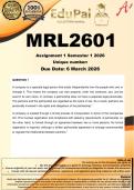 MRL2601 Assignment 1 &lpar;COMPLETE ANSWERS&rpar; Semester 1 2026 - DUE 6 March 2026