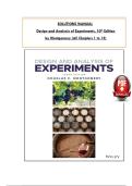 Solution Manual for Design and Analysis of Experiments 10th Edition &ndash; Douglas C&period; Montgomery &vert; Chapters 1&ndash;15 &vert; Latest Update 2026 &vert; A&plus; Exam Prep