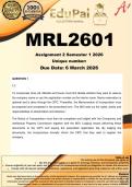 MRL2601 Assignment 2 &lpar;COMPLETE ANSWERS&rpar; Semester 1 2026 - DUE 8 April 2026