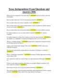 Texas Jurisprudence Exam Questions and Answers 2026