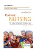 FULL TEST BANK FOR PEDIATRIC NURSING THE CRITICAL COMPONENTS OF NURSING CARE 2ND EDITION RUDD &vert;COMPLETE GUIDE A&plus;