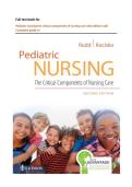 Full test bank for Pediatric nursing the critical components of nursing care 2nd edition rudd &vert;complete guide a&plus;