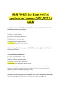 HESI 799 RN Exit Exam &vert; Verified Practice Questions & Correct Detailed Answers &vert; 2026&sol;2027 A&plus; Grade