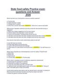 State food safety Practice exam questions and Answer&period;