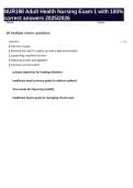 NUR198 Adult Health Nursing Exam 1 with 100&percnt; correct answers 2025&sol;2026