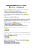 State food safety Practice exam Questions and Answers