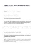 QMHP Exam Questions and Answers - Basic Psychiatric Meds