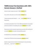 TAMIS Actual Test Questions with 100- Correct Answers