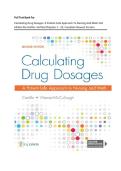 FULL TEST BANK FOR  CALCULATING DRUG DOSAGES&colon; A PATIENT-SAFE APPROACH TO NURSING AND MATH 2ND EDITION BY CASTILLO&comma; VERIFIED CHAPTERS 1 - 22&comma; COMPLETE NEWEST VERSION