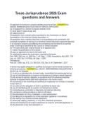 Texas Jurisprudence 2026 Exam questions and Answers