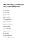 CPSS Ophthalmology Questions And Correct Answers&vert; 2026 Update