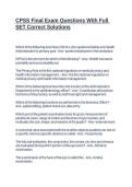 CPSS Final Exam Questions With Full SET Correct Solutions