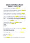 SDI Certification Exam Review Questions and Answers&period;