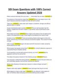 SDI Exam Questions with 100- Correct Answers Updated 2026