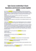 Sgts Course Leadership II Exam Questions and Answers