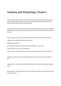 Anatomy and Physiology 1 Exam 1 Questions and Answers