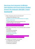 New Jersey Court Interpreter Certification  Exam Questions And Correct Answers &lpar;Verified  Answers&rpar; Plus Rationales 2026 Q&A &vert; Instant  Download Pdf 