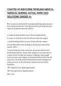 CHAPTER 49 ENDOCRINE PROBLEMS MEDICAL SURGICAL NURSING ACTUAL PAPER 2026 SOLUTIONS GRADED A&plus;