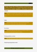 Stats Exam &num;1&colon; R Questions and Correct  Answers&sol; Latest Update &sol; Already Graded