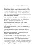 BCOR 330 FINAL EXAM QUESTIONS & ANSWERS