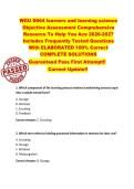 WGU D664 learners and learning science  Objective Assessment Comprehensive  Resource To Help You Ace 2026-2027  Includes Frequently Tested Questions  With ELABORATED 100&percnt; Correct  COMPLETE SOLUTIONS  Guaranteed Pass First Attempt&excl;&excl;   Current Update&excl;&excl;