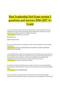 HESI Leadership Exit Exam V1 &ndash; Questions and Answers &vert; 2026&ndash;2027 A&plus; Grade